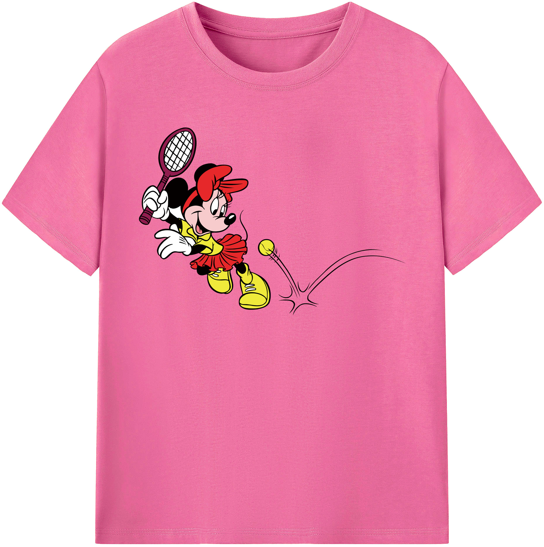 （画像用） ミッキーマウス Mickey Mouse レディースカジュアルプリントTシャツ（綿100％）